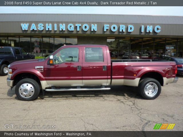 2008 Ford F450 Super Duty Lariat Crew Cab 4x4 Dually in Dark Toreador Red Metallic