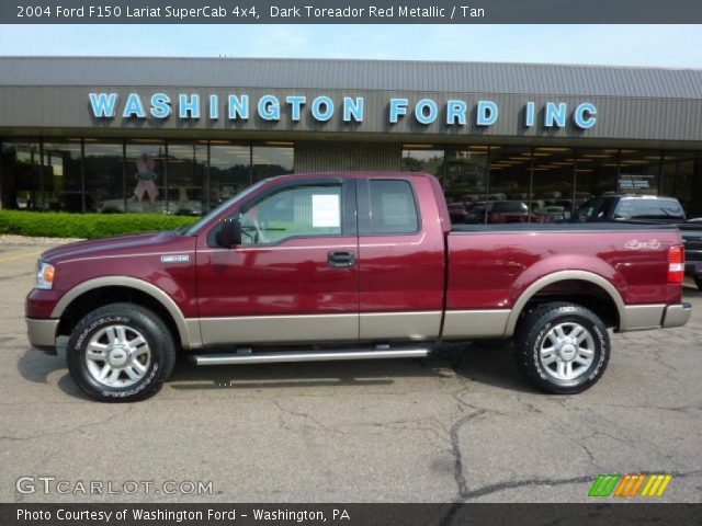 2004 Ford F150 Lariat SuperCab 4x4 in Dark Toreador Red Metallic