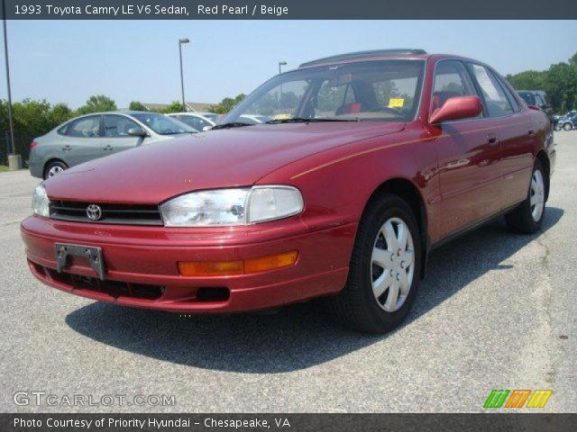 1993 Toyota Camry LE V6 Sedan in Red Pearl