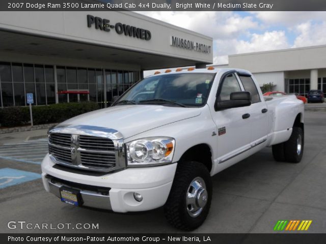 2007 Dodge Ram 3500 Laramie Quad Cab 4x4 Dually in Bright White