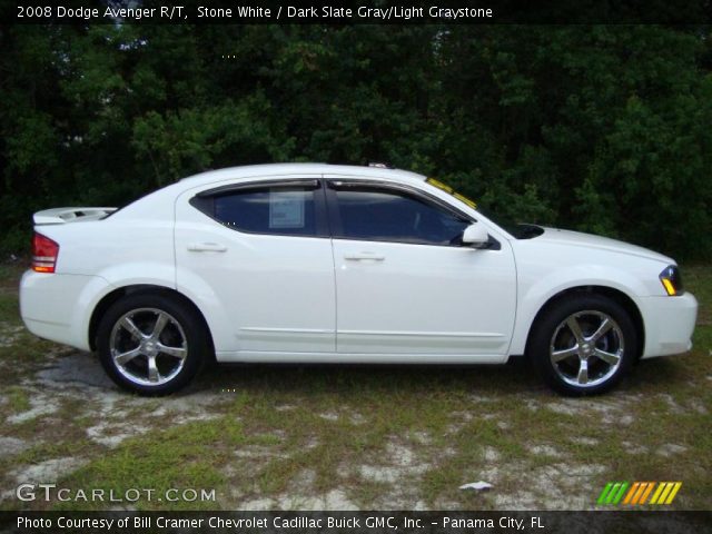 Stone White 2008 Dodge Avenger R T Dark Slate Gray Light