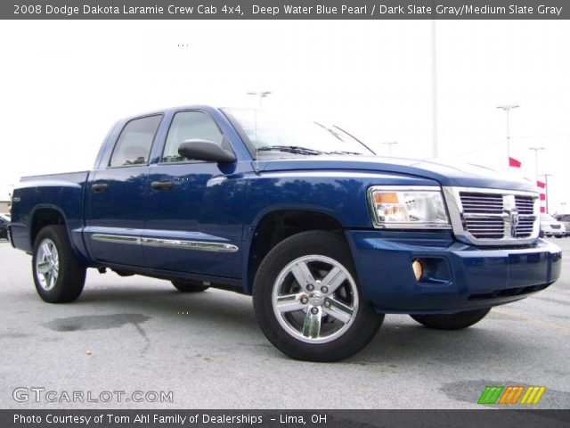 2008 Dodge Dakota Laramie Crew Cab 4x4 in Deep Water Blue Pearl