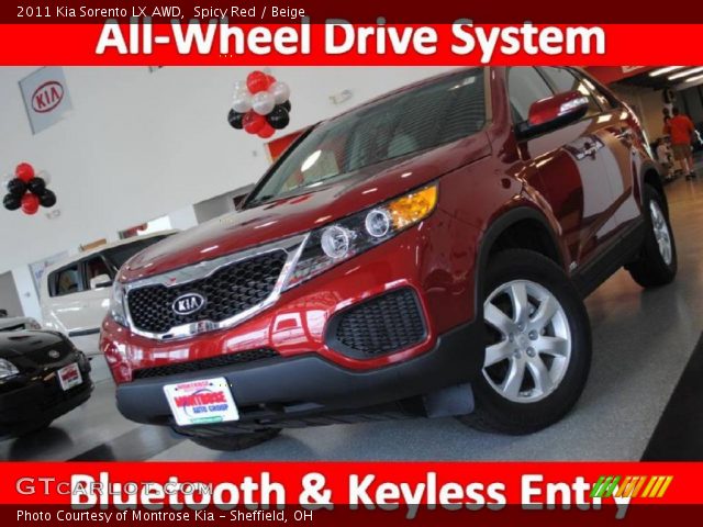 2011 Kia Sorento LX AWD in Spicy Red