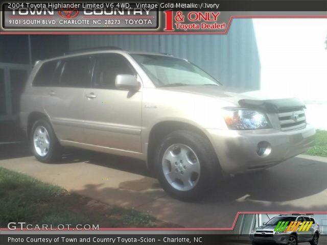 2004 Toyota Highlander Limited V6 4WD in Vintage Gold Metallic