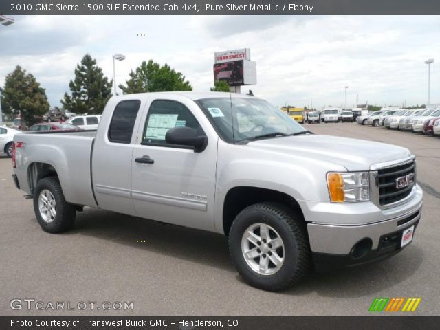 2010 GMC Sierra 1500 SLE Extended Cab 4x4 in Pure Silver Metallic