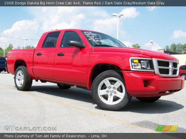 2008 Dodge Dakota Big Horn Crew Cab 4x4 in Flame Red