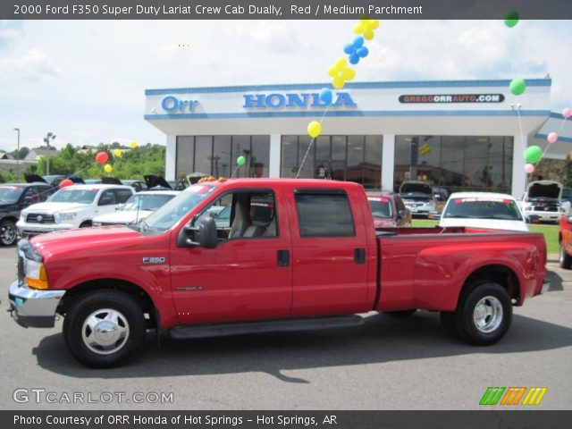2000 Ford F350 Super Duty Lariat Crew Cab Dually in Red