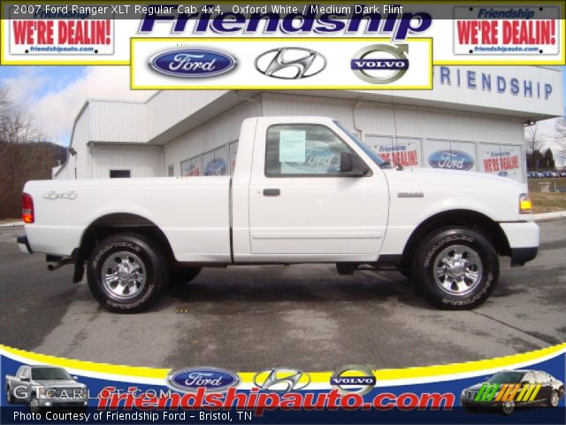 Oxford White 07 Ford Ranger Xlt Regular Cab 4x4 Medium Dark Flint Interior Gtcarlot Com Vehicle Archive