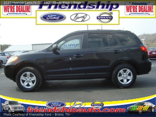 2009 Hyundai Santa Fe GLS 4WD in Ebony Black