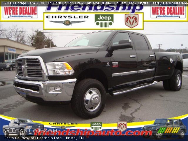 2010 Dodge Ram 3500 Big Horn Edition Crew Cab 4x4 Dually in Brilliant Black Crystal Pearl