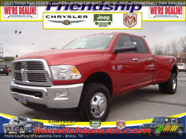 2010 Dodge Ram 3500 Big Horn Edition Crew Cab 4x4 Dually in Inferno Red Crystal Pearl