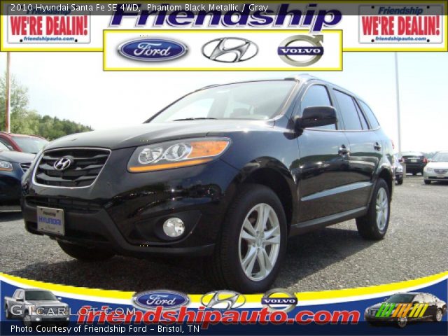 2010 Hyundai Santa Fe SE 4WD in Phantom Black Metallic