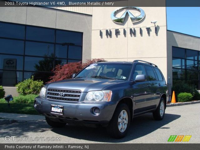 2003 Toyota Highlander V6 4WD in Bluestone Metallic