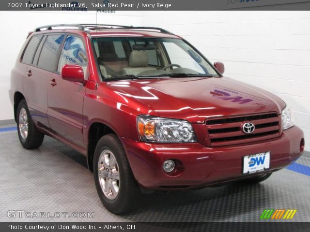 2007 Toyota Highlander V6 in Salsa Red Pearl