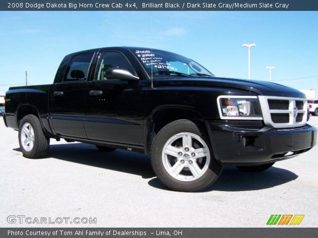 2008 Dodge Dakota Big Horn Crew Cab 4x4 in Brilliant Black