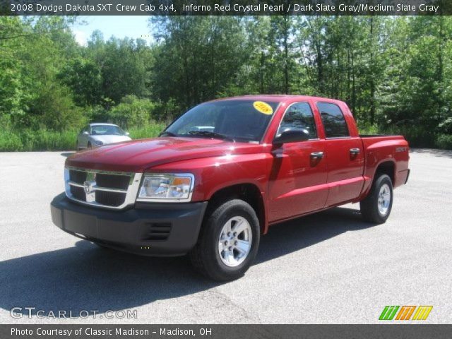 2008 Dodge Dakota SXT Crew Cab 4x4 in Inferno Red Crystal Pearl