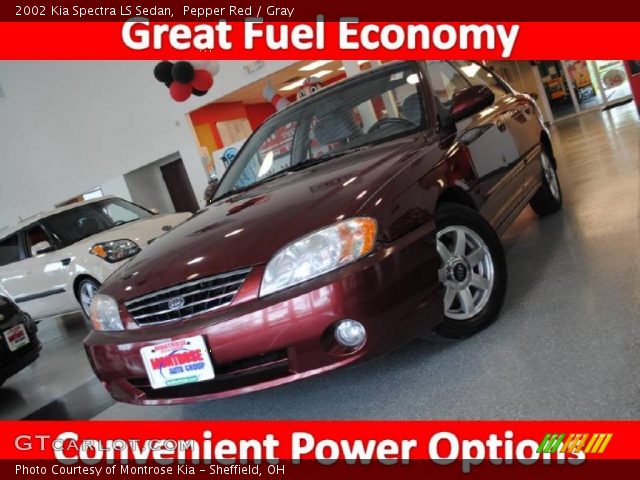 2002 Kia Spectra LS Sedan in Pepper Red