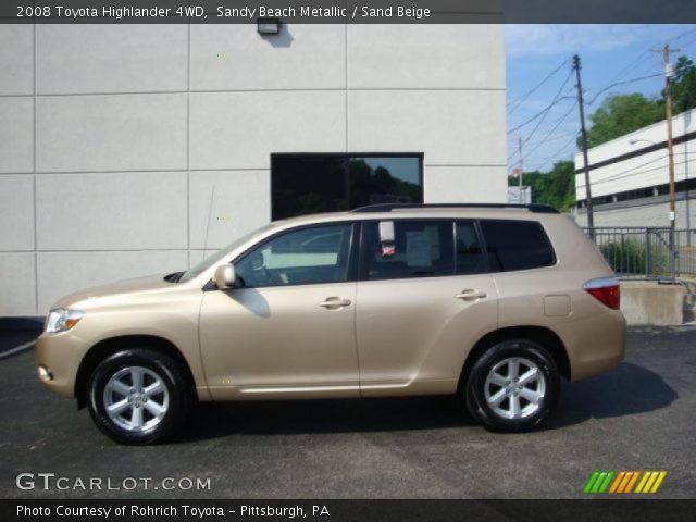 2008 Toyota Highlander 4WD in Sandy Beach Metallic