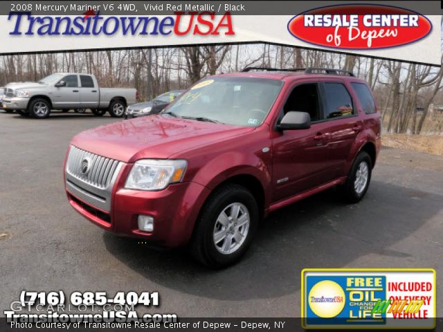 2008 Mercury Mariner V6 4WD in Vivid Red Metallic