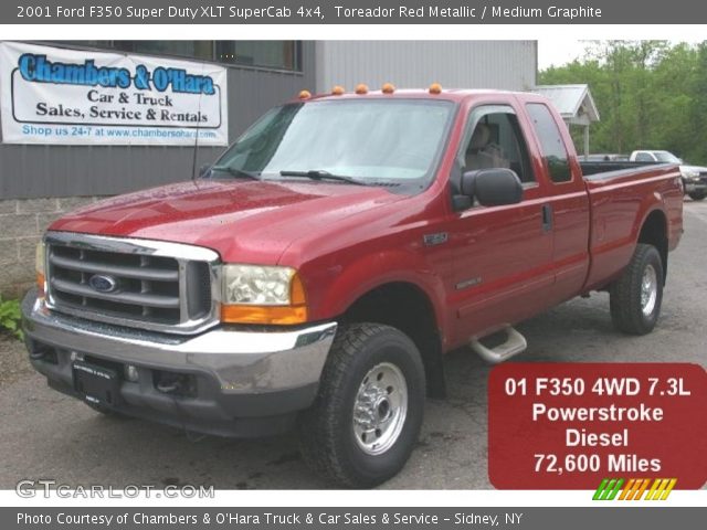 2001 Ford F350 Super Duty XLT SuperCab 4x4 in Toreador Red Metallic