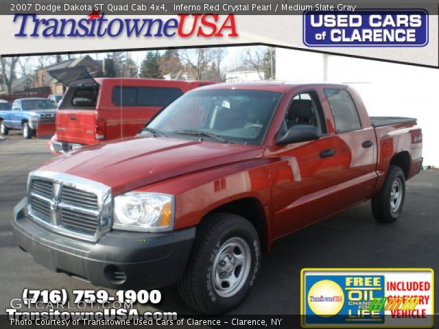 2007 Dodge Dakota ST Quad Cab 4x4 in Inferno Red Crystal Pearl