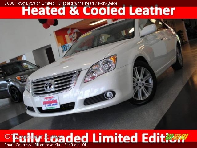 2008 Toyota Avalon Limited in Blizzard White Pearl