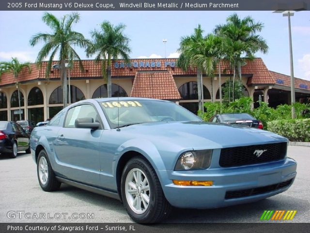 2005 Ford Mustang V6 Deluxe Coupe in Windveil Blue Metallic