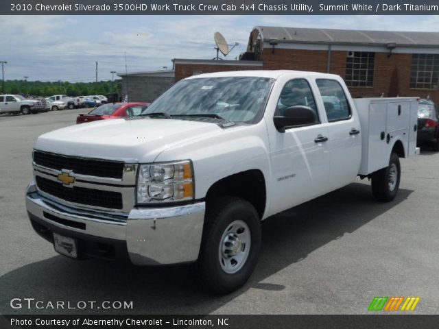 2010 Chevrolet Silverado 3500HD Work Truck Crew Cab 4x4 Chassis Utility in Summit White