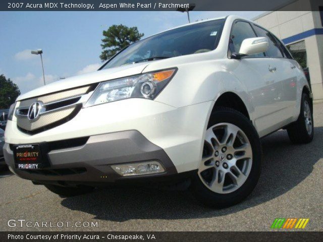 2007 Acura MDX Technology in Aspen White Pearl