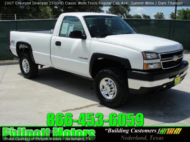 2007 Chevrolet Silverado 2500HD Classic Work Truck Regular Cab 4x4 in Summit White