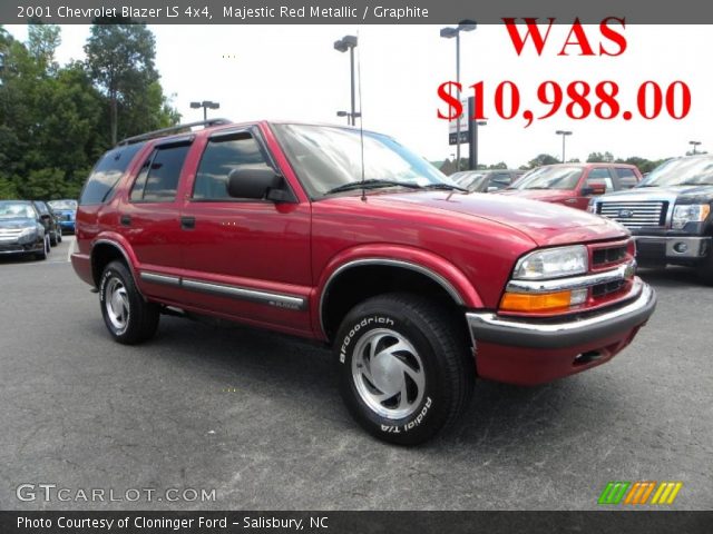 2001 Chevrolet Blazer LS 4x4 in Majestic Red Metallic