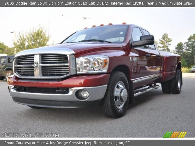 2009 Dodge Ram 3500 Big Horn Edition Quad Cab Dually in Inferno Red Crystal Pearl