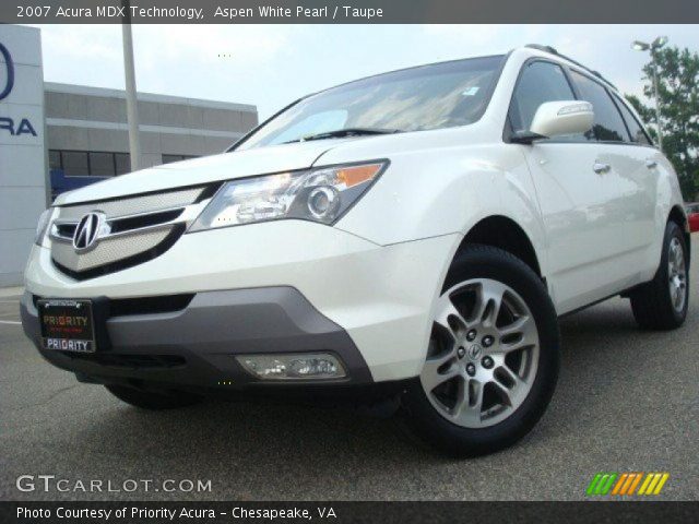 2007 Acura MDX Technology in Aspen White Pearl