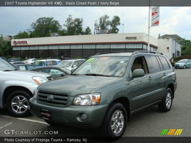 2007 Toyota Highlander V6 4WD in Oasis Green Pearl