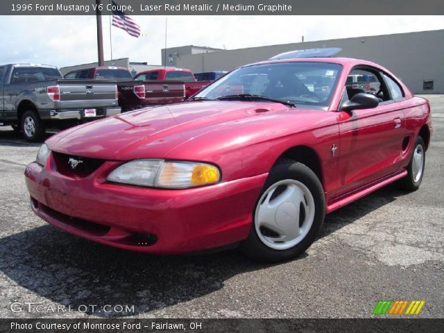 1996 Ford Mustang V6 Coupe in Laser Red Metallic