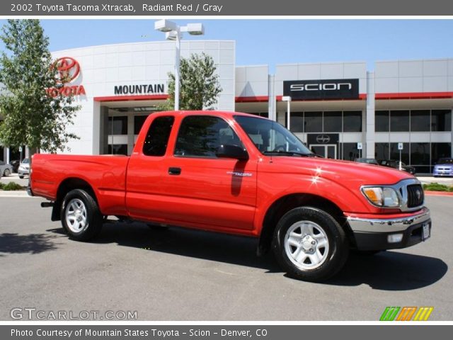 2002 Toyota Tacoma Xtracab in Radiant Red