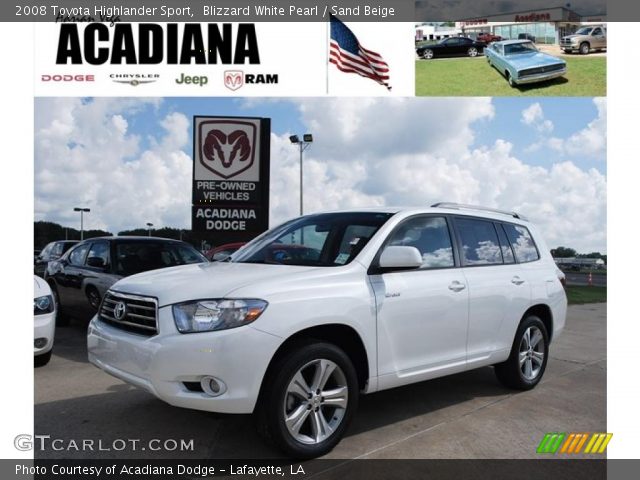 2008 Toyota Highlander Sport in Blizzard White Pearl