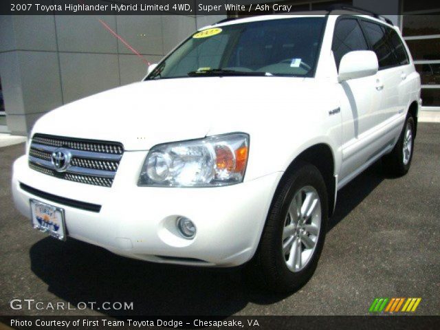 2007 Toyota Highlander Hybrid Limited 4WD in Super White
