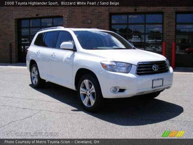 2008 Toyota Highlander Sport in Blizzard White Pearl