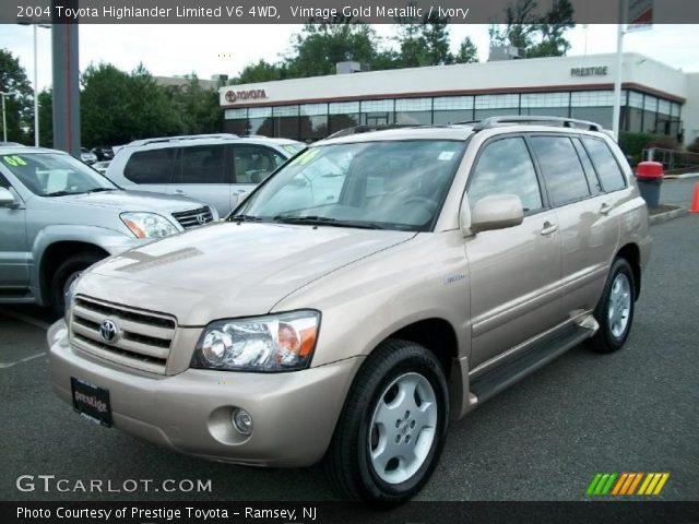 2004 Toyota Highlander Limited V6 4WD in Vintage Gold Metallic