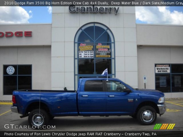 2010 Dodge Ram 3500 Big Horn Edition Crew Cab 4x4 Dually in Deep Water Blue