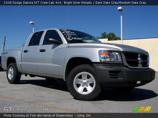 2008 Dodge Dakota SXT Crew Cab 4x4 in Bright Silver Metallic