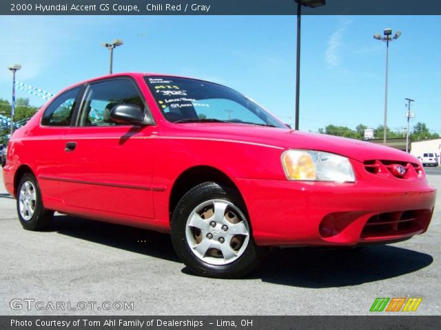 2000 Hyundai Accent GS Coupe in Chili Red