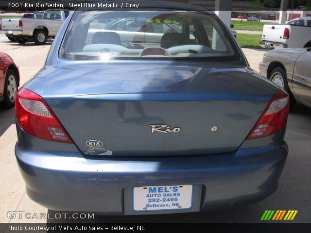 2001 Kia Rio Sedan in Steel Blue Metallic