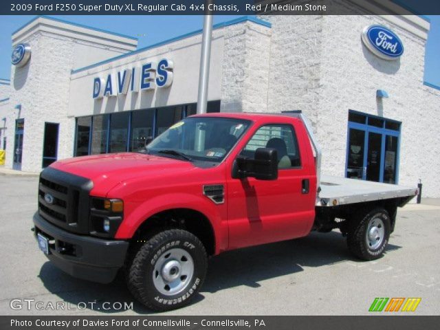 2009 Ford F250 Super Duty XL Regular Cab 4x4 Chassis in Red