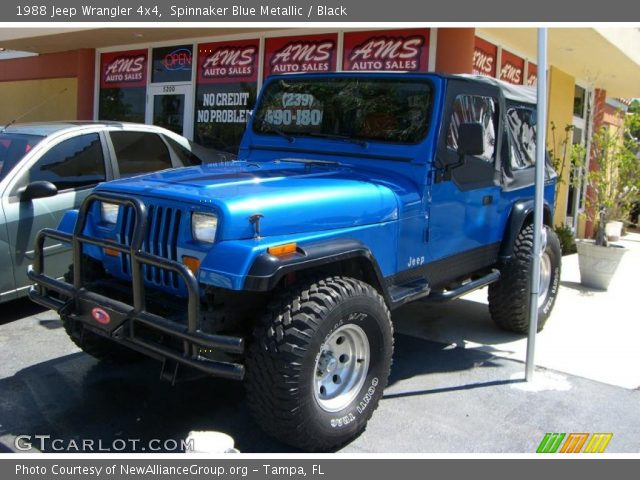 Spinnaker Blue Metallic 1988 Jeep Wrangler 4x4 Black