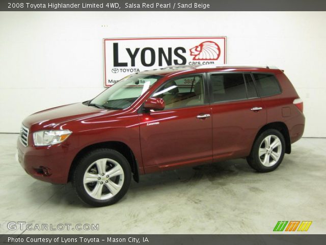 2008 Toyota Highlander Limited 4WD in Salsa Red Pearl