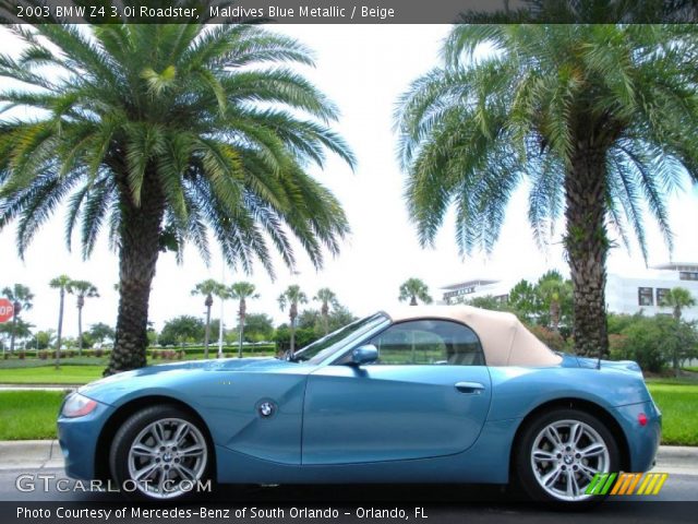 2003 BMW Z4 3.0i Roadster in Maldives Blue Metallic