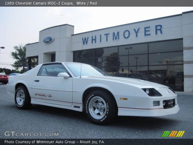 White 1989 Chevrolet Camaro Iroc Z Coupe Red Interior