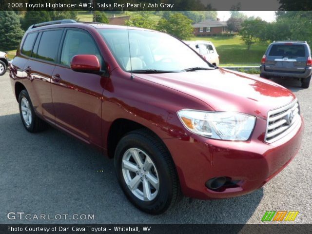 2008 Toyota Highlander 4WD in Salsa Red Pearl